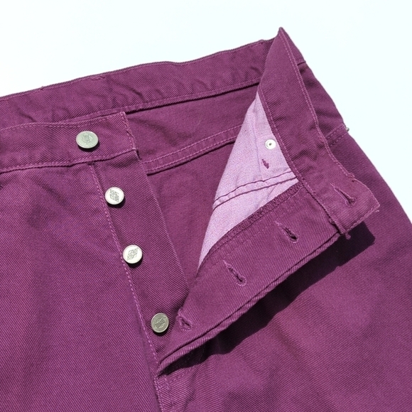 Bongo 90's Vintage High Waisted Tapered Leg Button Fly Mom Jeans Plum Purple 13 - Picture 7 of 16
